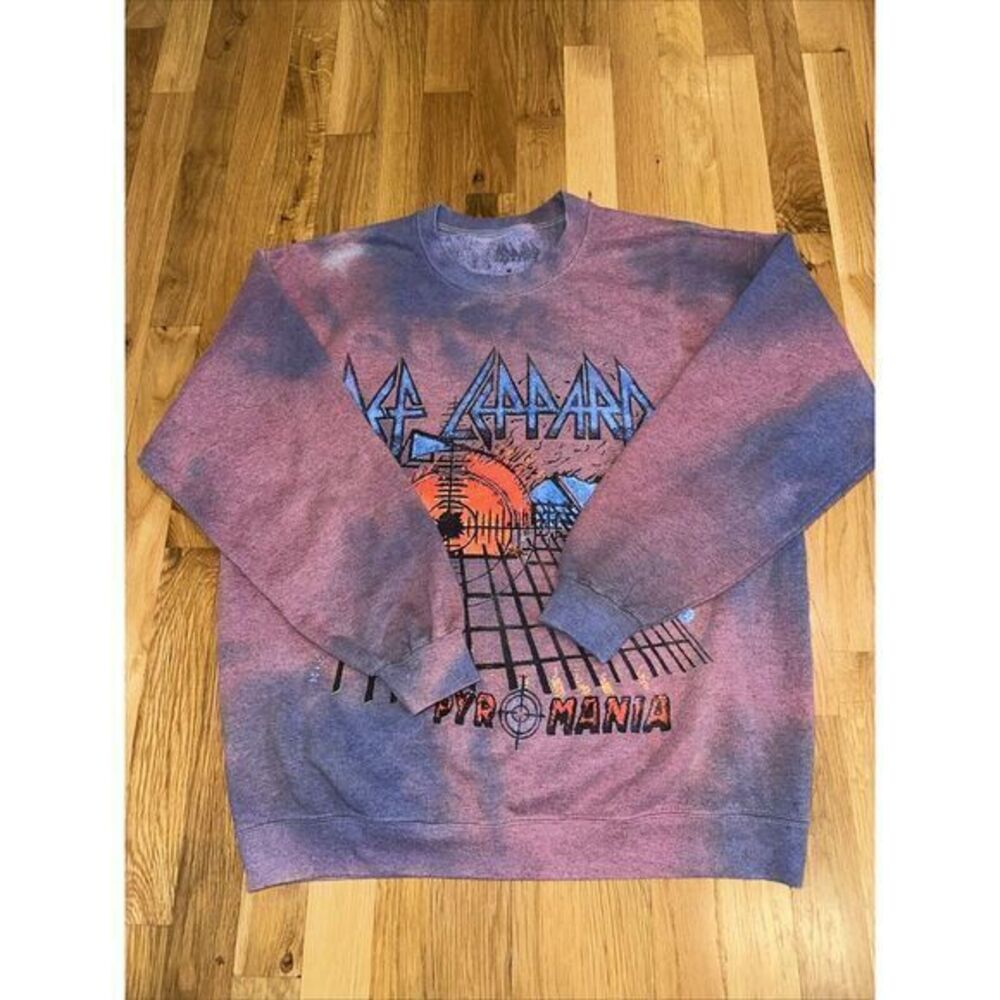 Def Leppard Pyromania Crewneck Sweatshirt Adult Size M Tie Dye